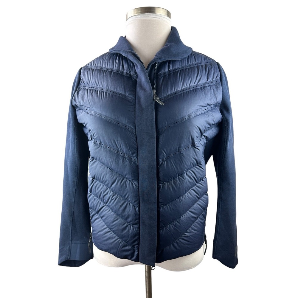 NIKE Tech Fleece Puffer Aeroloft Bomber Jacket Navy Goose Down 804982-423 Large - Picture 2 of 15